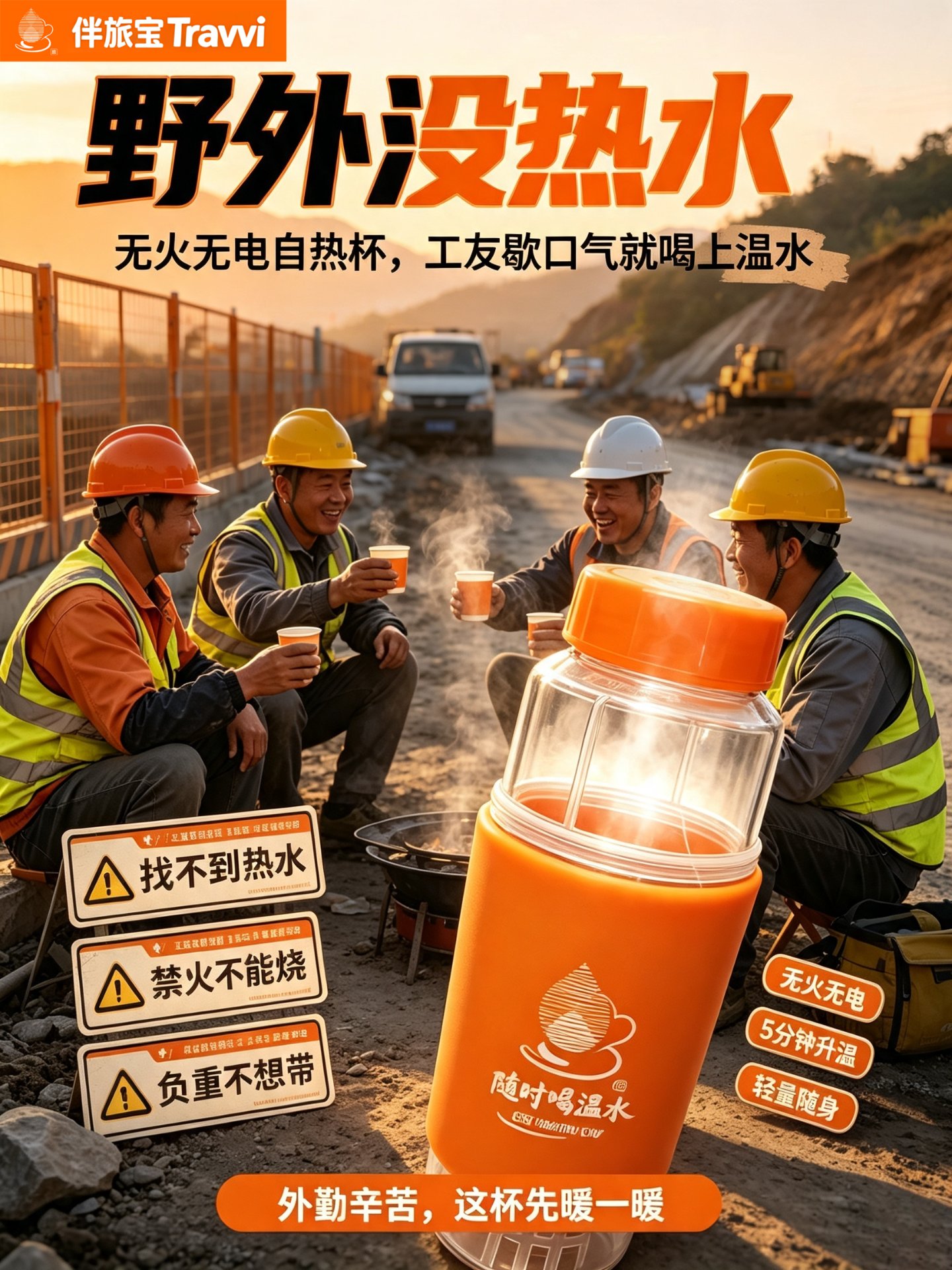 户外作业也能喝上一口热温水